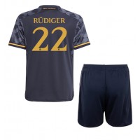 Real Madrid Antonio Rudiger #22 Udebane Trøje Børn 2023-24 Kortærmet (+ Korte bukser)